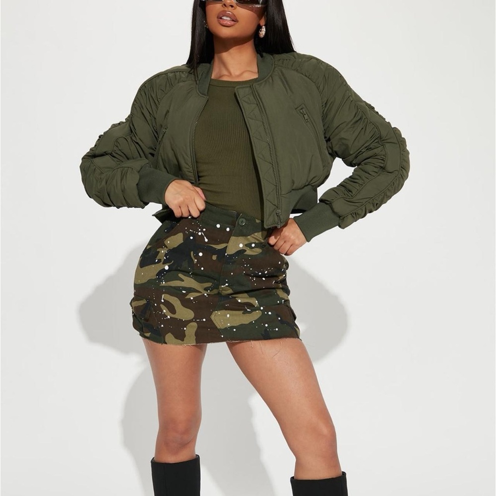 Camo Cargo Mini Skirt